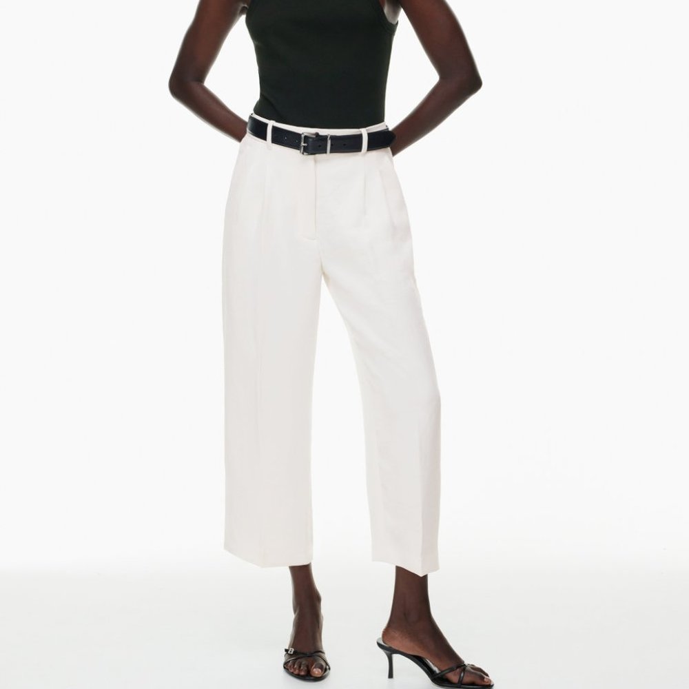 Aritzia The Effortless Pant Cropped Sz 2 Light Birch